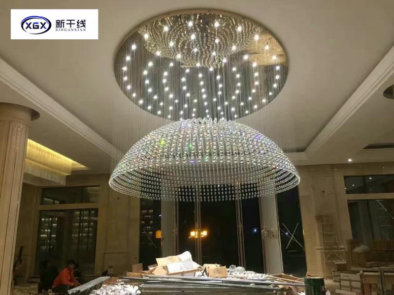 LED圆形酒店工程水晶大吊灯