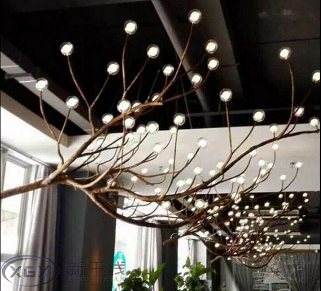 新中式创意个性餐厅吊灯禅意古典灯具艺术客厅茶楼茶室树枝吊灯